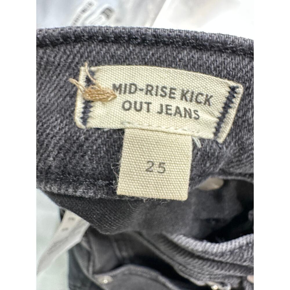Madewell Mid-Rise Kick Out Jeans Women 25 Black Wash‎ Cotton Cropped - Picture 8 of 10